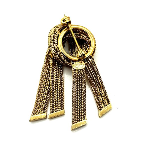 CHRISTIAN DIOR Grosse 1958 Vintage Rosette Knot Rope Tie Brooch - Picture 5 of 6